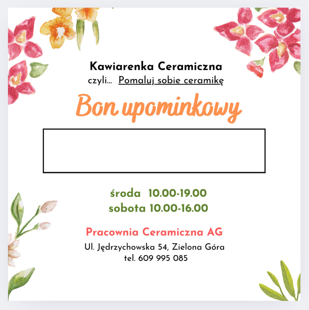 Jesienna Kawiarenka Ceramiczna - 250 zł - bon upominkowy - obrazek 3
